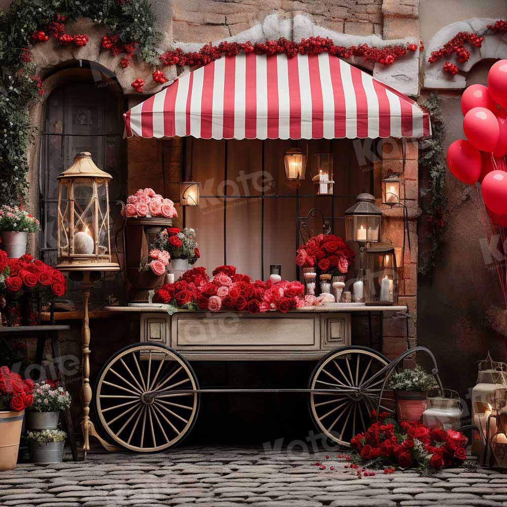 Kate Saint Valentin Roses Boutique Rue Toile de fond conçue par Emetselch