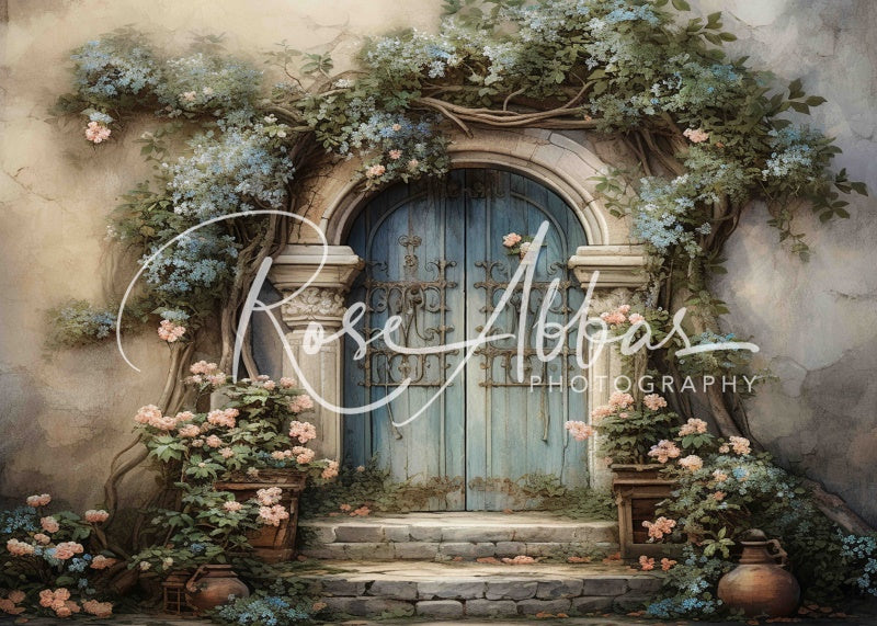 Kate Beau Printemps Vieille Porte Fleurs Toile de fond conçue par Rose Abbas - Kate Backdrop FR