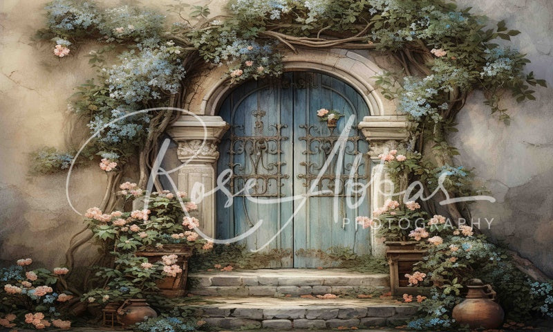 Kate Beau Printemps Vieille Porte Fleurs Toile de fond conçue par Rose Abbas - Kate Backdrop FR