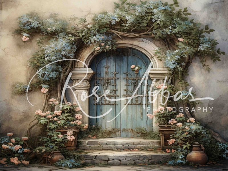Kate Beau Printemps Vieille Porte Fleurs Toile de fond conçue par Rose Abbas - Kate Backdrop FR