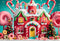 Kate Maison de Bonbons Donut Rouge Noël Enfant Toile de fond pour la photographie - Kate Backdrop FR