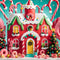 Kate Maison de Bonbons Donut Rouge Noël Enfant Toile de fond pour la photographie - Kate Backdrop FR