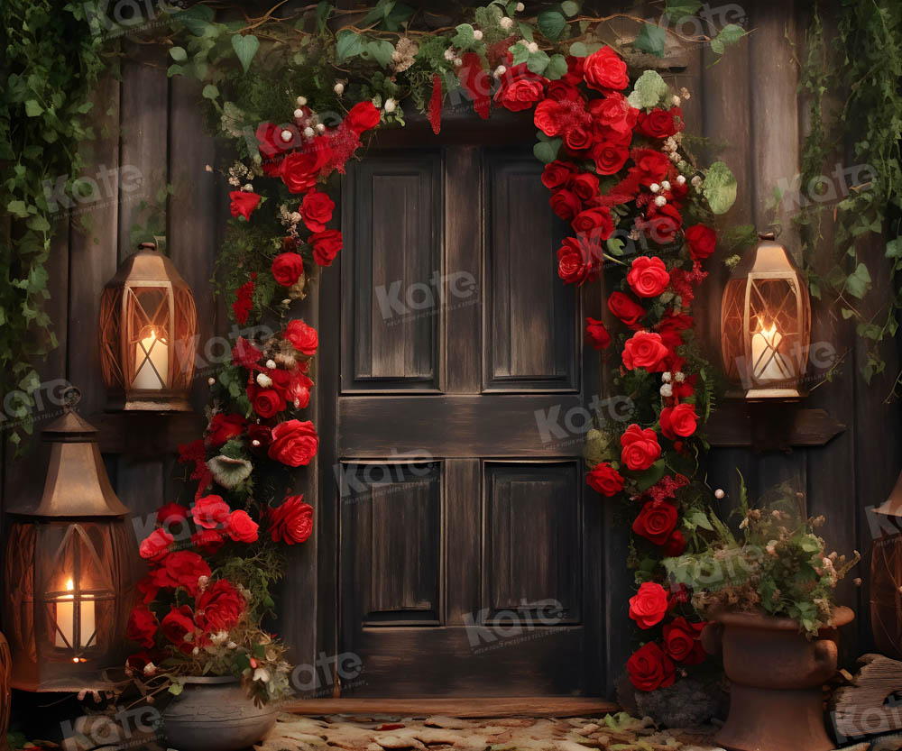 Kate Saint Valentin Arche de roses Porte Toile de fond pour la photographie