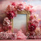Kate Fleurs Fumée Rose Cadre doré Cake smash Toile de fond conçue par Mini MakeBelieve - Kate Backdrop FR