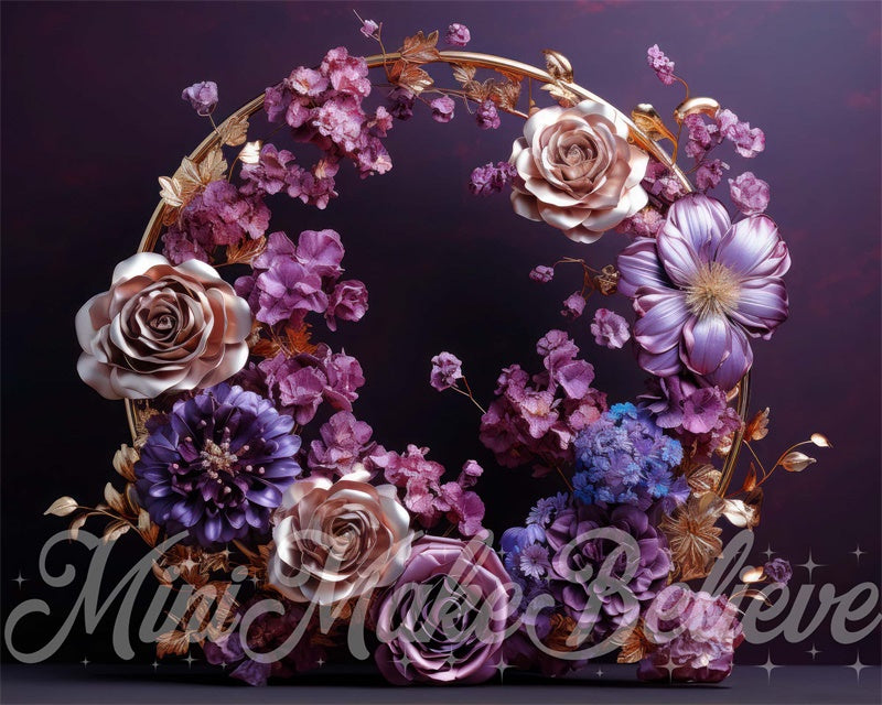 Kate Cadre doré Maternité Floral Beaux-Arts Toile de fond conçue par Mini MakeBelieve