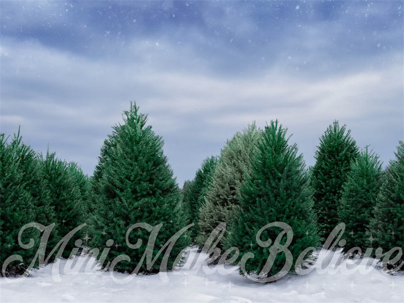 Kate Arbres de Noël Pin Neige Toile de fond conçue par Mini MakeBelieve