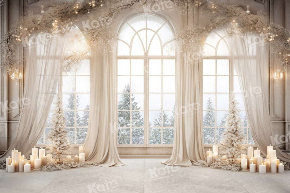 Kate Noël Blanc Doré Fenêtre Toile de fond conçue par Chain Photographie - Kate Backdrop FR