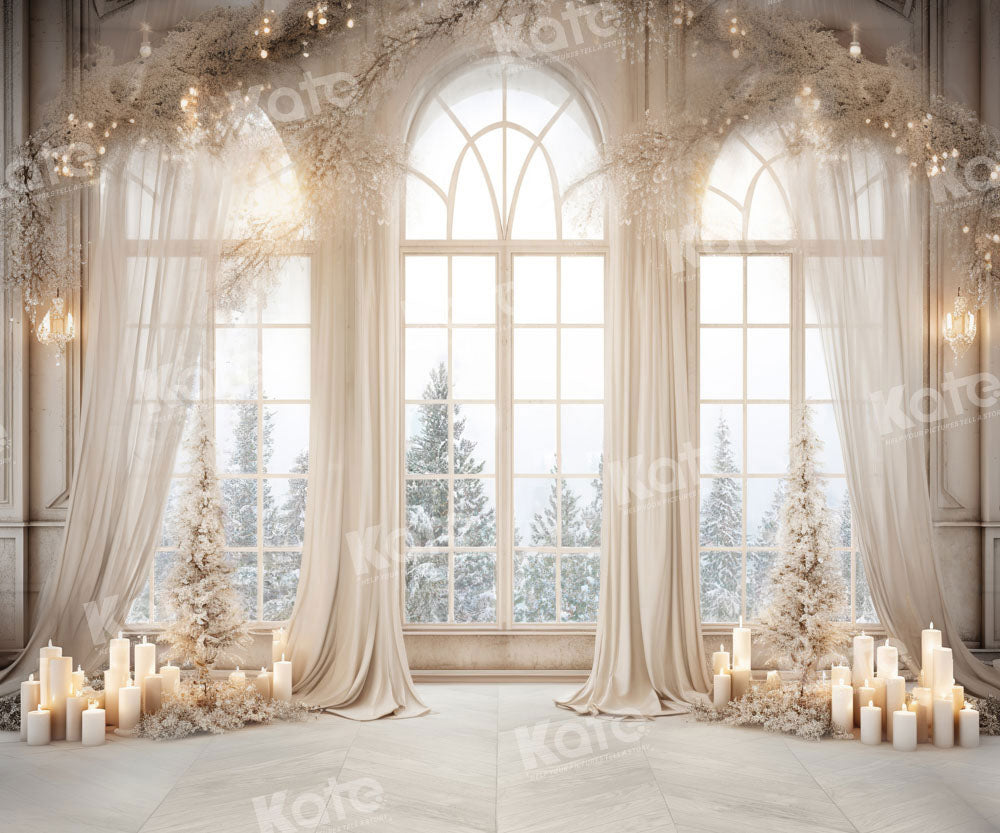 Kate Noël Blanc Doré Fenêtre Toile de fond conçue par Chain Photographie