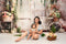 Kate Printemps Fleurs Blanc Vieille porte Vélo Toile de fond conçue par Emetselch - Kate Backdrop FR