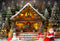 Kate Père Noël Maison Bonhomme de neige Toile de fond conçue par Chain Photographie - Kate Backdrop FR