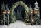 Kate Noël Extérieur Arche Arbres Nuit Toile de fond pour la photographie - Kate Backdrop FR