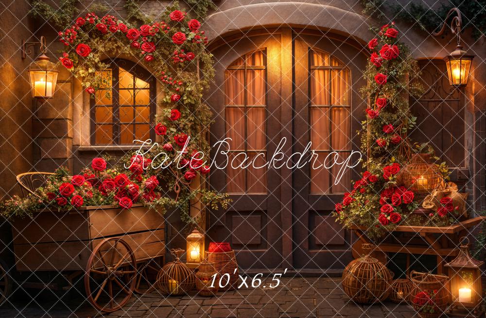 Kate Saint Valentin Magasin de roses Nuit Toile de fond conçue par Emetselch - Kate Backdrop FR