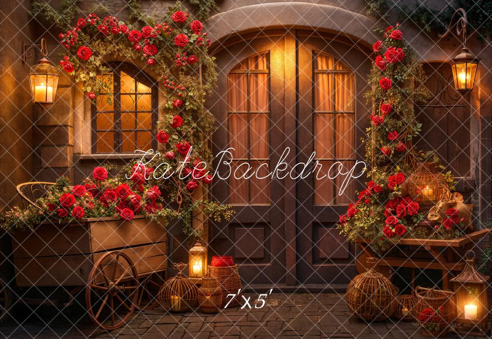 Kate Saint Valentin Magasin de roses Nuit Toile de fond conçue par Emetselch - Kate Backdrop FR
