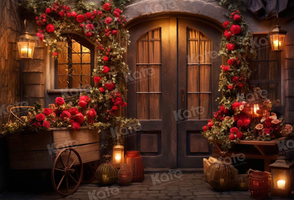 Kate Saint Valentin Magasin de roses Nuit Toile de fond conçue par Emetselch - Kate Backdrop FR