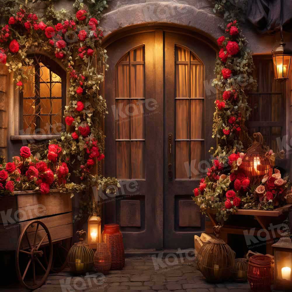 Kate Saint Valentin Magasin de roses Nuit Toile de fond conçue par Emetselch - Kate Backdrop FR