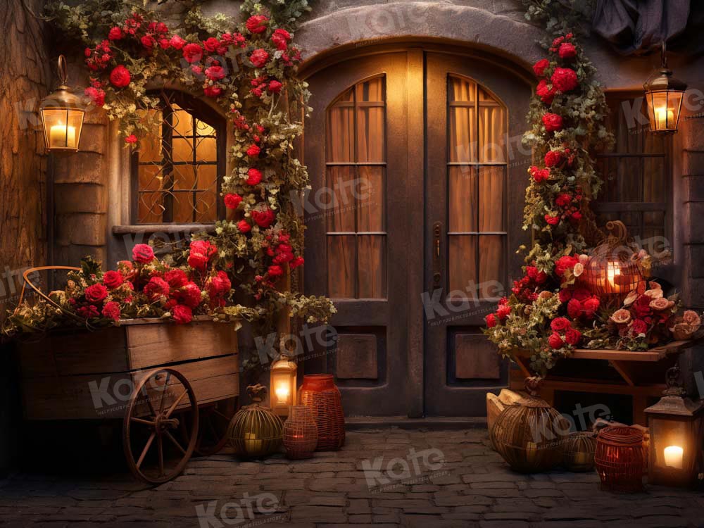 Kate Saint Valentin Magasin de roses Nuit Toile de fond conçue par Emetselch