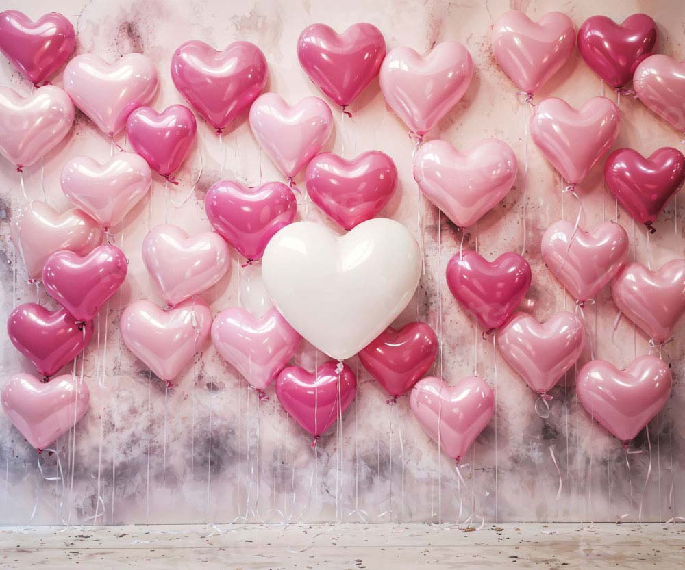 Kate Saint Valentin Rose & Blanc Ballons Coeur Toile de fond conçue par Emetselch