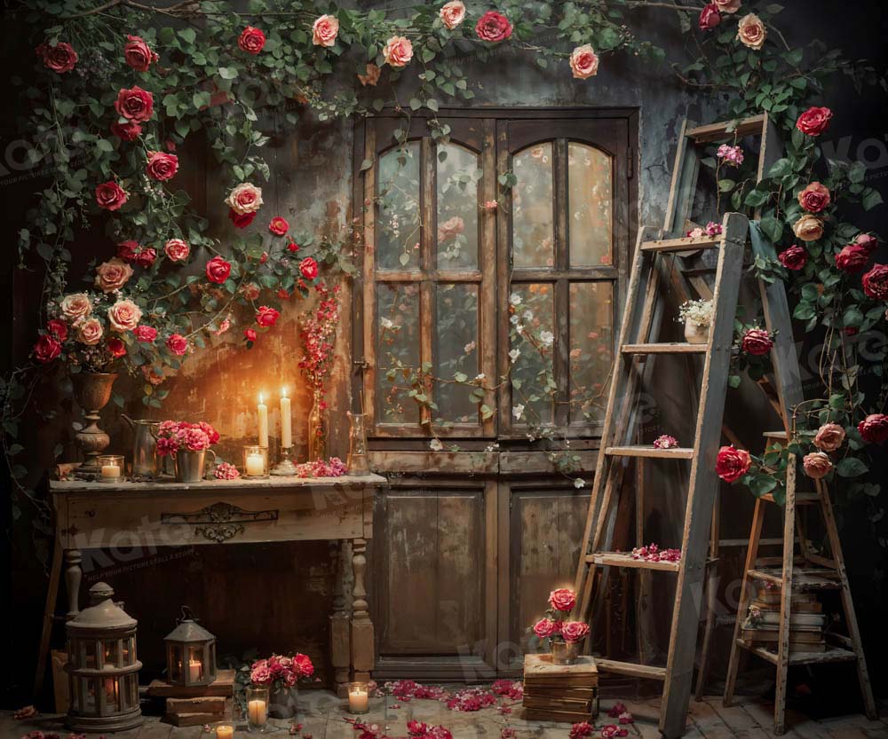 Kate Saint Valentin Rétro Chambre Florale Toile de fond conçue par Emetselch