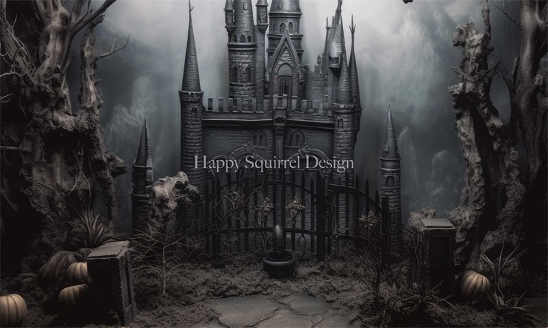 Kate Château d'outre-tombe Halloween Toile de fond Conçu par Happy Squirrel Design