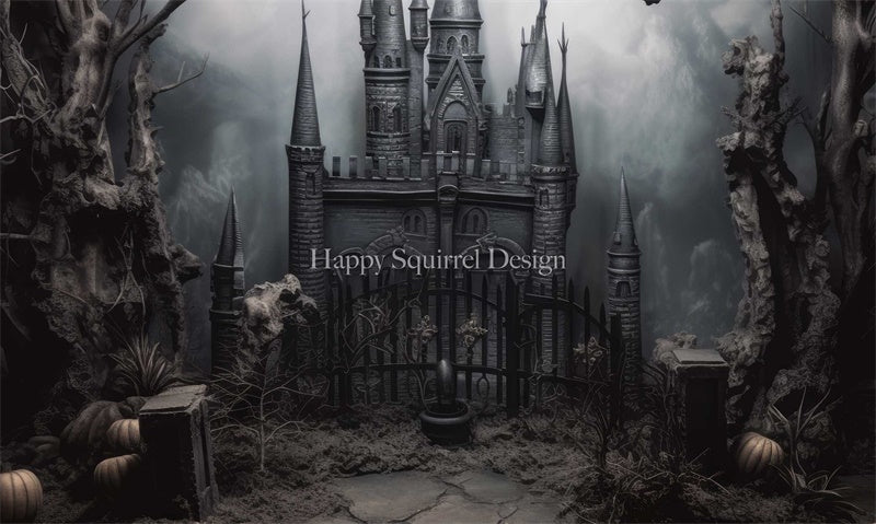Kate Château d'outre-tombe Halloween Toile de fond Conçu par Happy Squirrel Design - Kate Backdrop FR
