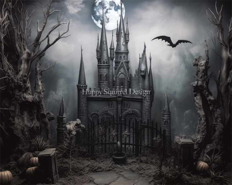 Kate Château d'outre-tombe Halloween Toile de fond Conçu par Happy Squirrel Design - Kate Backdrop FR