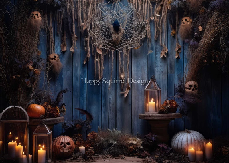 Kate Halloween Salle de spiritisme Bougies Toile de fond Conçu par Happy Squirrel Design