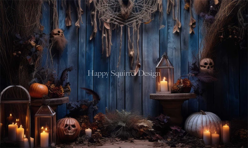 Kate Halloween Salle de spiritisme Bougies Toile de fond Conçu par Happy Squirrel Design