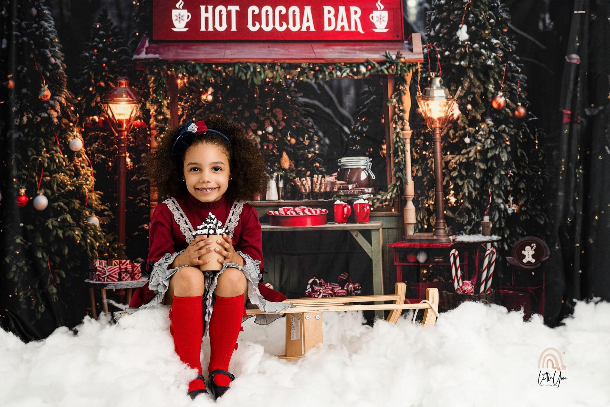 Kate Noël Chocolat chaud Bar Extérieur Toile de fond pour la photographie - Kate Backdrop FR