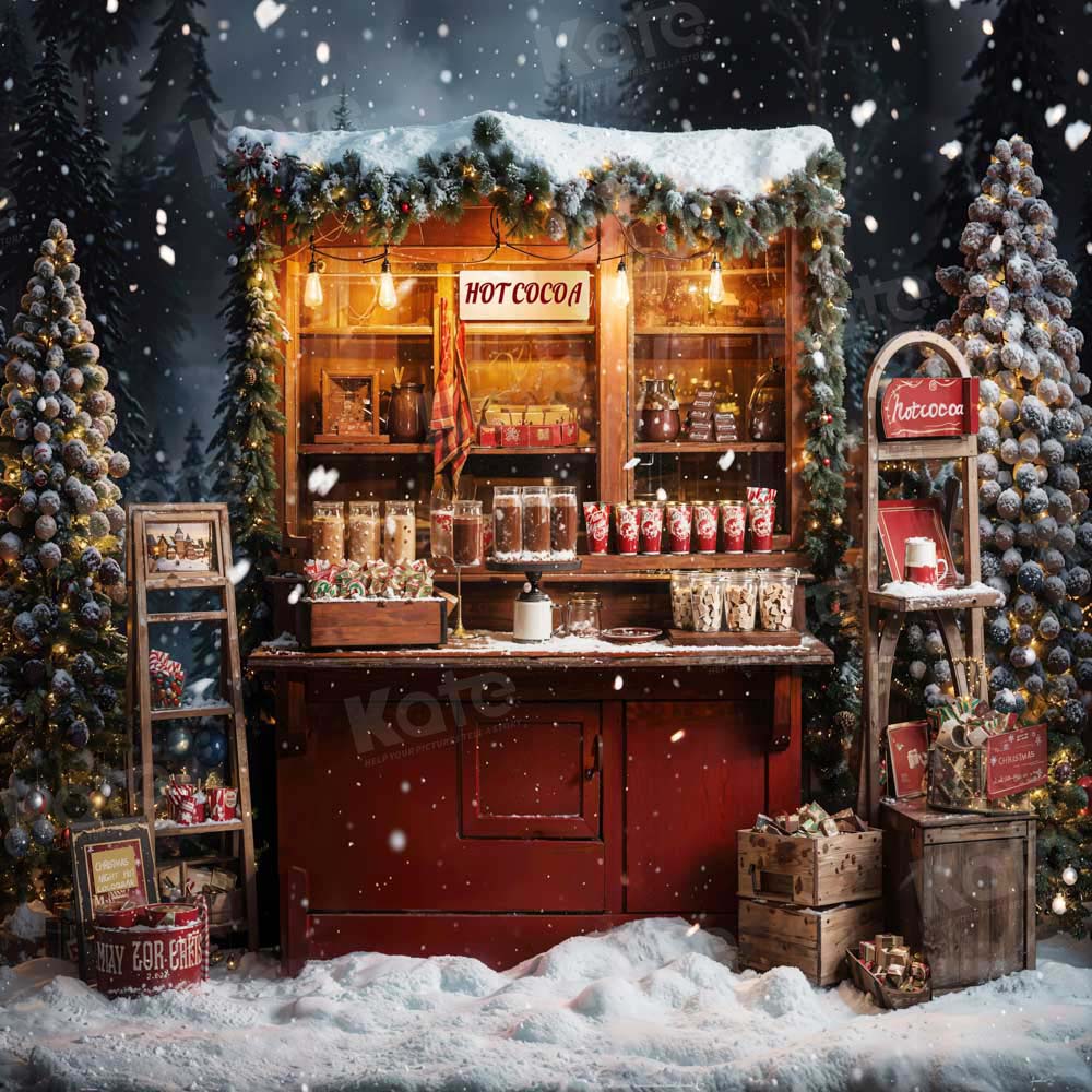 Kate Noël Chocolat chaud Extérieur Neige Toile de fond conçue par Emetselch