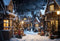 Kate Noël Rue enneigée Nuit Hiver Toile de fond conçue par Emetselch - Kate Backdrop FR