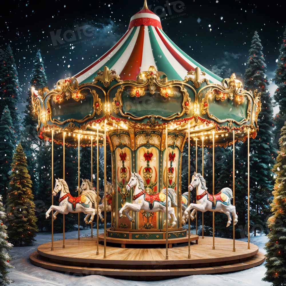 Kate Noël Manège Neige Lumière Toile de fond conçue par Chain Photographie