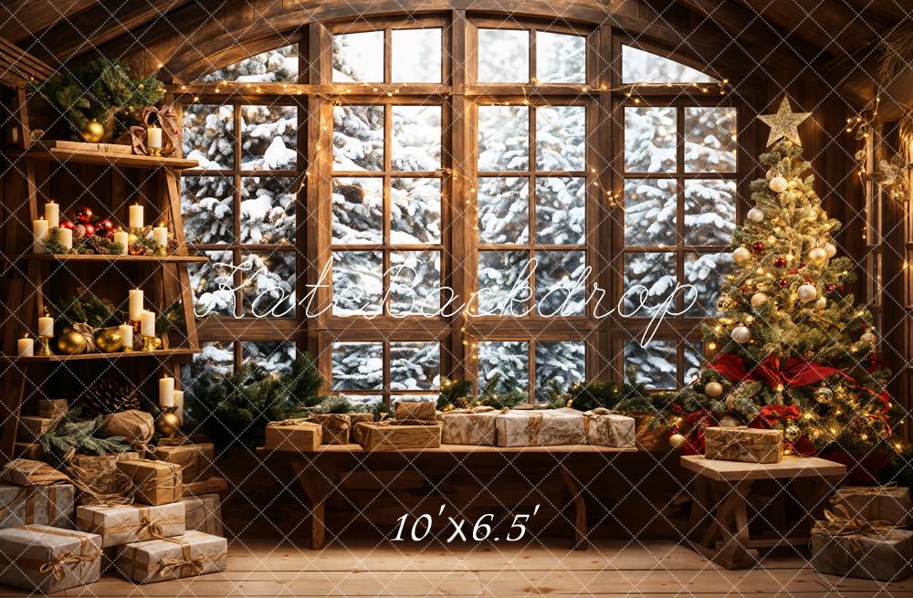 Kate Noël Chambre en bois Fenêtre Canapé Toile de fond conçue par Emetselch - Kate Backdrop FR