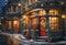 Kate Noël Rue Nuit Neige Magasin Toile de fond conçue par Emetselch - Kate Backdrop FR