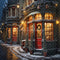 Kate Noël Rue Nuit Neige Magasin Toile de fond conçue par Emetselch - Kate Backdrop FR