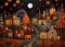 Kate Peint stylisé Automne Village Toile de fond conçue par Mandy Ringe - Kate Backdrop FR