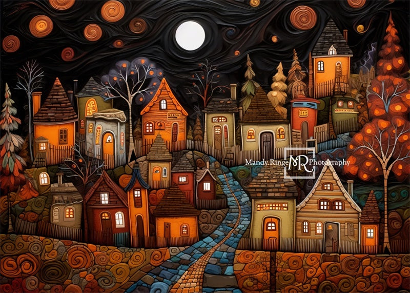 Kate Peint stylisé Automne Village Toile de fond conçue par Mandy Ringe Photographie