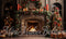 Kate Luxe Hiver Noël Cheminée Arbres Couronne Toile de fond conçue par Mini MakeBelieve - Kate Backdrop FR