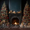 Kate Luxe Marine Hiver Noël Cheminée Arbres Toile de fond conçue par Mini MakeBelieve - Kate Backdrop FR