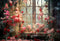 Kate Printemps Saint Valentin Rétro Floral Fenêtre Toile de fond conçue par Chain Photographie - Kate Backdrop FR