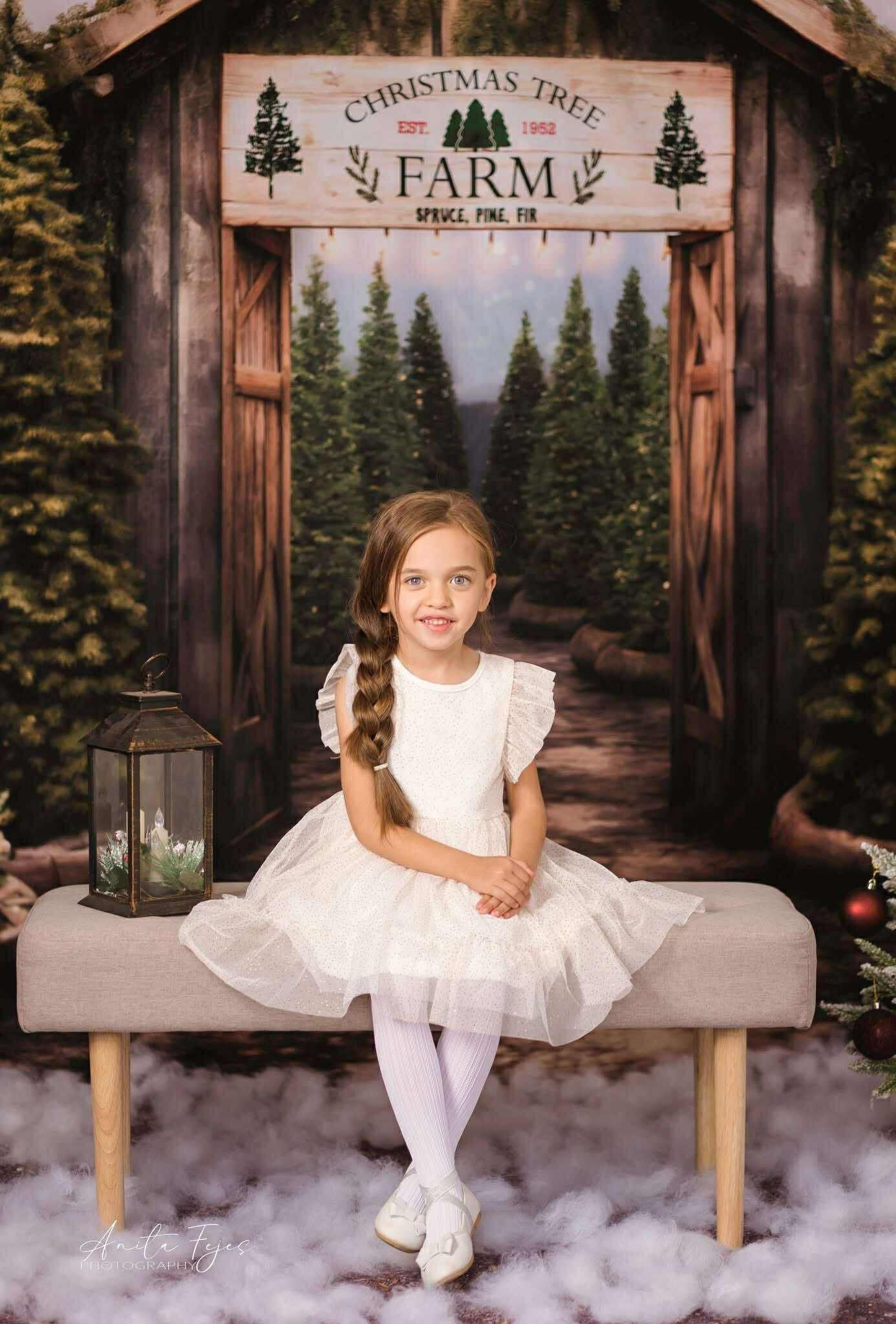 Kate Ferme Arbre de Noël Porte Toile de fond pour la photographie - Kate Backdrop FR