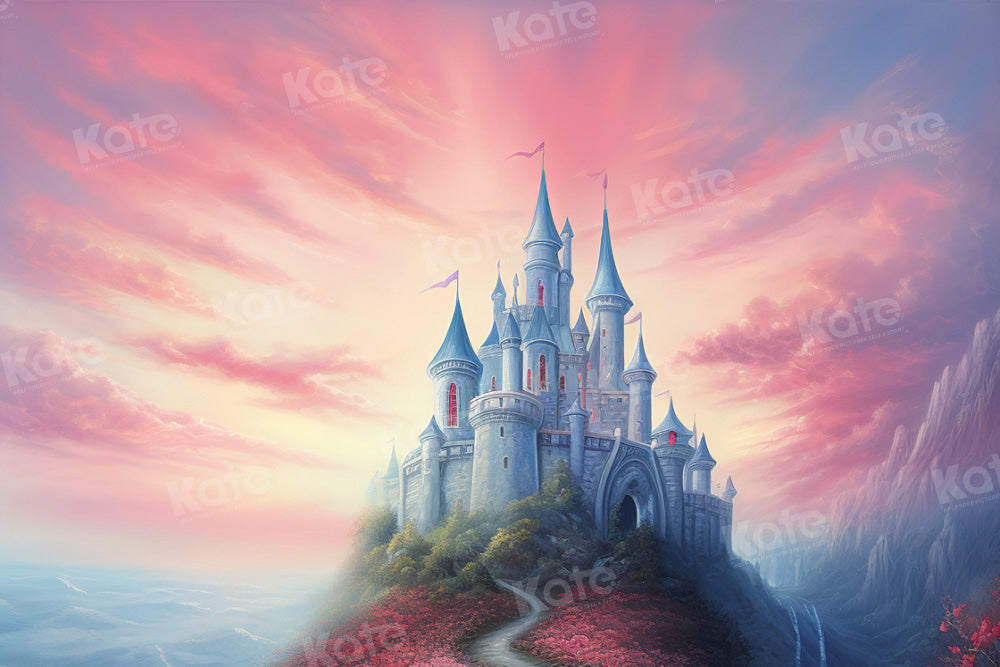 Kate Rose Sommet de la montagne Château Toile de fond pour la photographie - Kate Backdrop FR