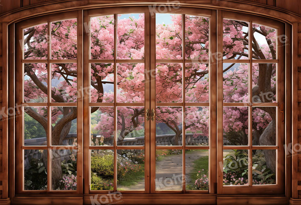 Kate Chemin Sakura Fenêtre Paysage Toile de fond conçue par Chain Photographie