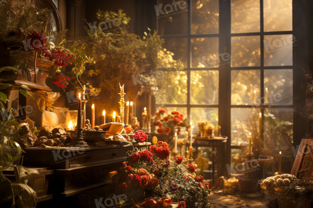 Kate Après-midi Bougies Fleurs Chambre Toile de fond conçue par Chain Photographie