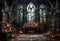 Kate Halloween Église Sombre Bougies Intérieur Toile de fond conçue par Emetselch - Kate Backdrop FR