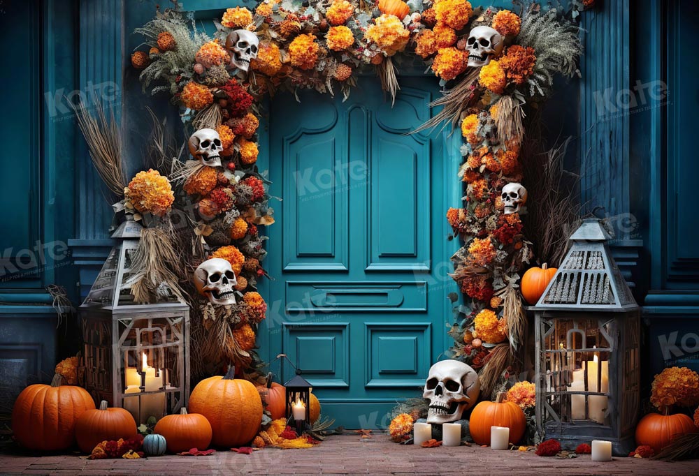 Kate Halloween Crâne Mur en arc Porte Toile de fond conçue par Chain Photographie