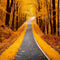 Kate Automne Feuilles Chemin Jaune Toile de fond conçue par Chain Photographie - Kate Backdrop FR
