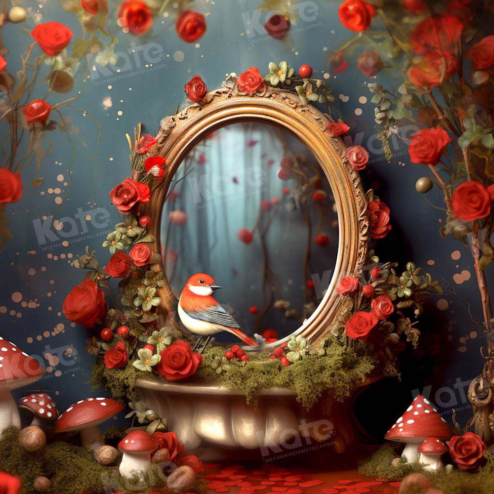 Kate Saint Valentin Roses rouges Miroir Toile de fond conçue par Chain Photographie
