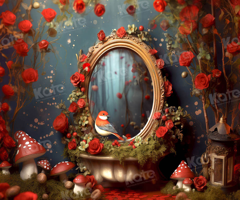 Kate Saint Valentin Roses rouges Miroir Toile de fond conçue par Chain Photographie