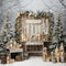 Kate Sapin de Noël Scène de Neige Bougies Toile de fond conçue par Emetselch - Kate Backdrop FR