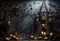 Kate Halloween Chauve-souris Bougie Château Toile de fond conçue par Chain Photographie - Kate Backdrop FR